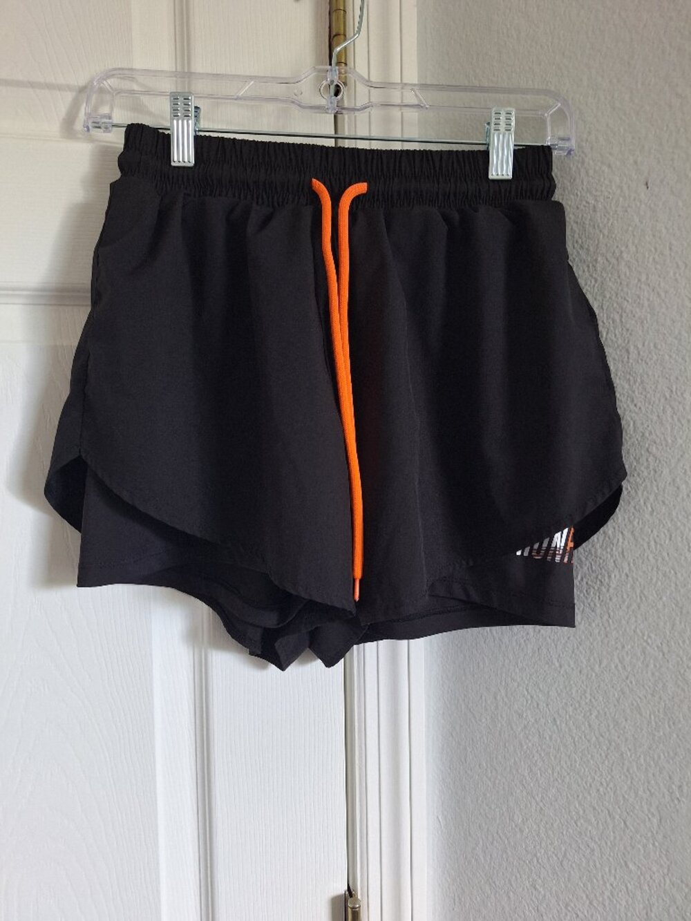 Yoakuka "RUNFAST" 2-in-1 Double Layer High-Waisted Athletic Running Shorts - Bla